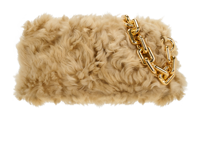 The Chain Pouch, &pound;850, Handbags, Gold, Shearling, Front view
